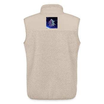 Neon Weltraum Cannabis Blatt - Unisex Sherpaweste von Stanley/Stella - Beige - Hinten - AI Model Male 178 light (178cm)