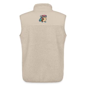 Lustiger Eulen-Golfer Cartoon Cooles Golftier - Unisex Sherpaweste von Stanley/Stella - Beige - Hinten - AI Model Male 178 light (178cm)