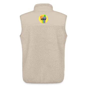 Regenbogenfaust Pride Gleichberechtigung - Unisex Sherpaweste von Stanley/Stella - Beige - Hinten - AI Model Male 178 light (178cm)