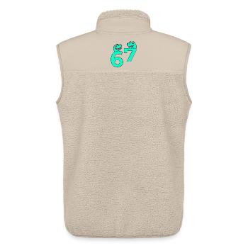 Numbers seven six 67 animals - Unisex Sherpa Gilet by Stanley/Stella - beige - Back - AI Model Male 178 light (178cm)