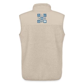 Nautical Graphic Marine Collage with Santa Claus - Unisex Sherpa Gilet by Stanley/Stella - beige - Back - AI Model Male 178 light (178cm)