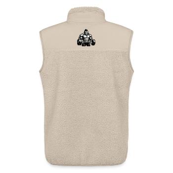 Gorille de force lors de la musculation avec haltères - Veste sans manches sherpa unisexe Stanley/Stella - beige - Dos - AI Model Male 178 light (178cm)