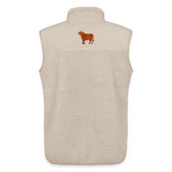 Warme Tartan-Kuh - Unisex Sherpaweste von Stanley/Stella - Beige - Hinten - AI Model Male 178 light (178cm)