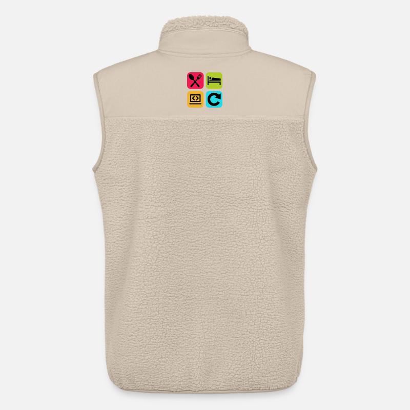 Essen, schlaf, Programm wiederholen, lustiger Zitatcode - Unisex Sherpaweste von Stanley/Stella - Beige
