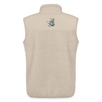 Saxophon Unicorn Neonstil - Unisex Sherpaweste von Stanley/Stella - Beige - Hinten - AI Model Male 178 light (178cm)