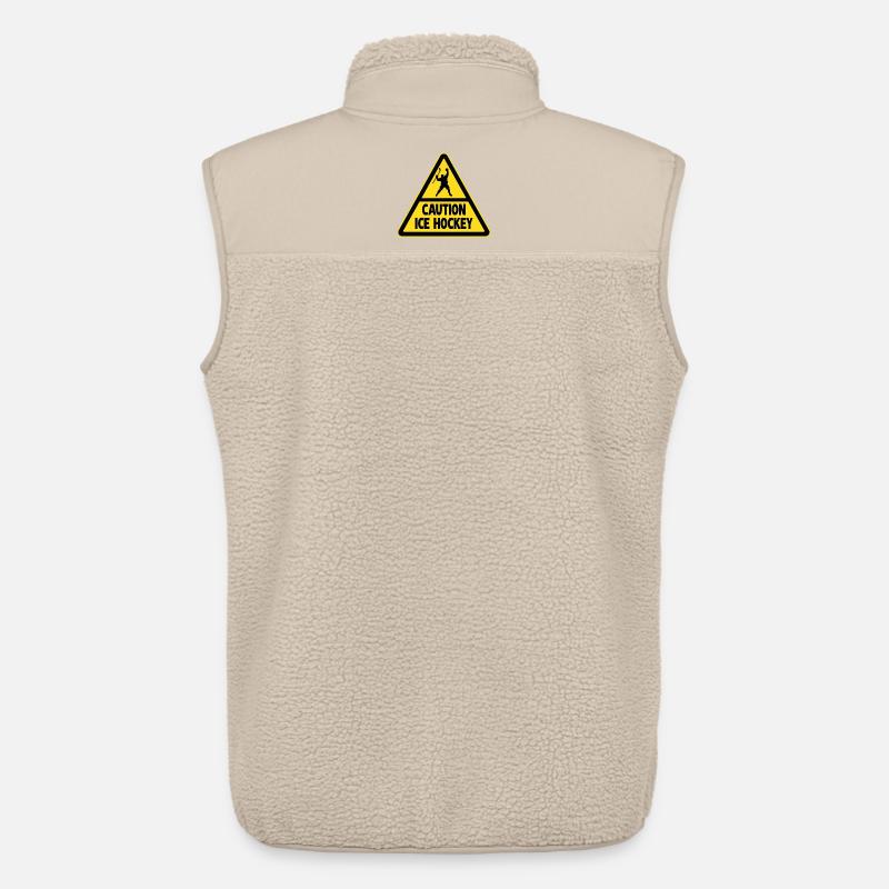 Caution Hockey Eishockeyspieler Warnung - Unisex Sherpaweste von Stanley/Stella - Beige