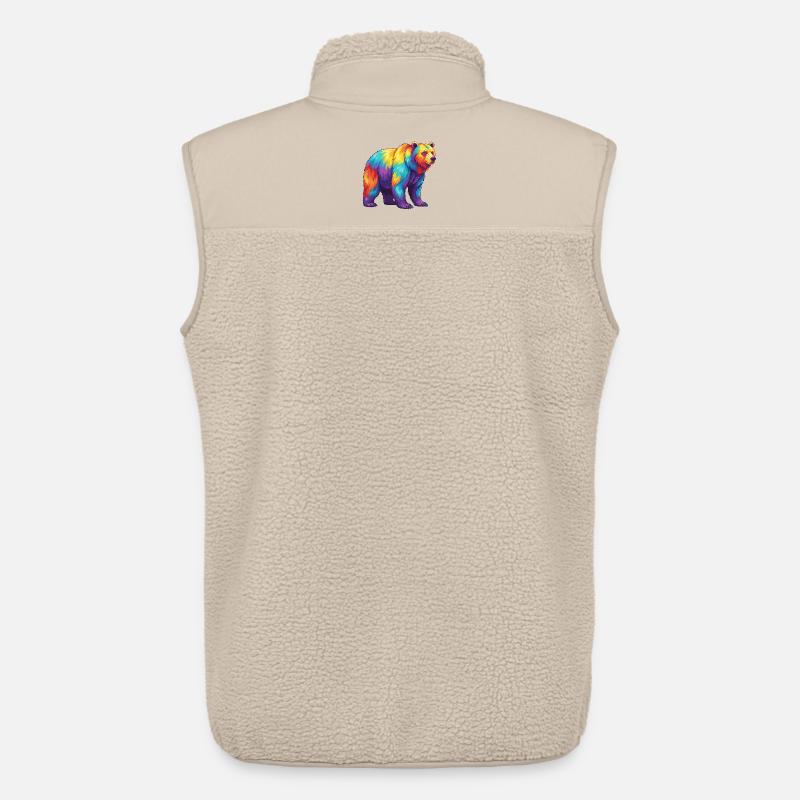 Bunte Bärenregenbogen-Pop-Art-Aquarell - Unisex Sherpaweste von Stanley/Stella - Beige