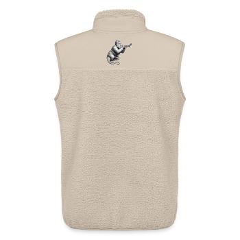 TRUMPET GARGOYLE - black & white - Unisex Sherpa Gilet by Stanley/Stella - beige - Back - AI Model Male 178 light (178cm)