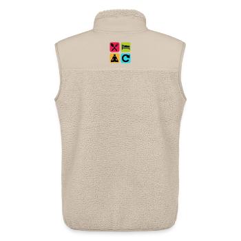 Essen, schlafen, Yoga wiederholen, lustiges Zitat, Zen. - Unisex Sherpaweste von Stanley/Stella - Beige - Hinten - AI Model Male 178 light (178cm)