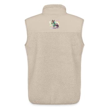 Explosion de couleurs de cheval holographique néon - Veste sans manches sherpa unisexe Stanley/Stella - beige - Dos - AI Model Male 178 light (178cm)