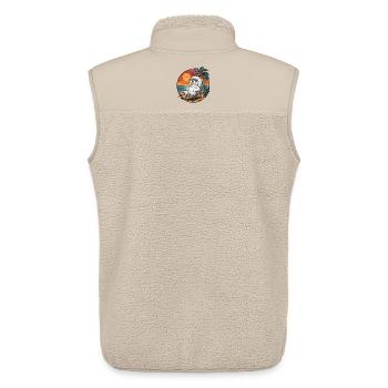 Lustiger Malteserhund am Strand, Sommerurlaub Sonnenuntergang - Unisex Sherpaweste von Stanley/Stella - Beige - Hinten - AI Model Male 178 light (178cm)