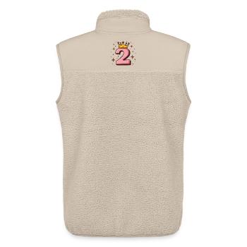 Königliche rosa Zahl 2 - Unisex Sherpaweste von Stanley/Stella - Beige - Hinten - AI Model Male 178 light (178cm)