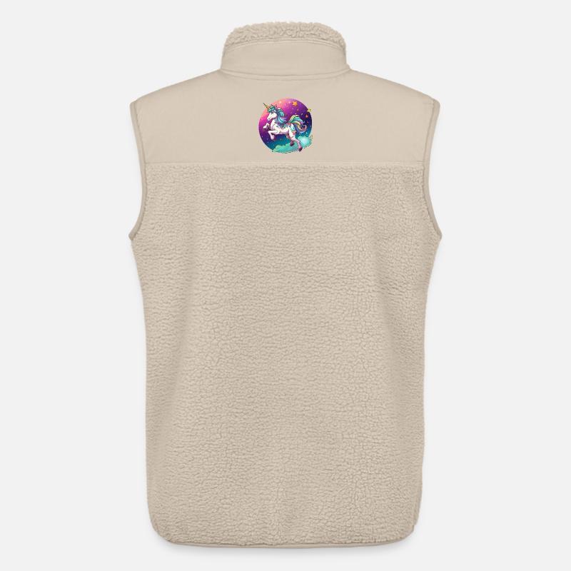 Nachtfarbener Regenbogen-Einhorn - Unisex Sherpaweste von Stanley/Stella - Beige