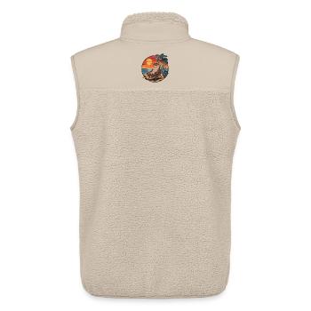 Funny Otter on Beach Summer Vacation Sunset - Unisex Sherpa Gilet by Stanley/Stella - beige - Back - AI Model Male 178 light (178cm)