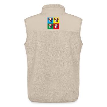 Pop-Art Hund Vierfarbig - Unisex Sherpaweste von Stanley/Stella - Beige - Hinten - AI Model Male 178 light (178cm)