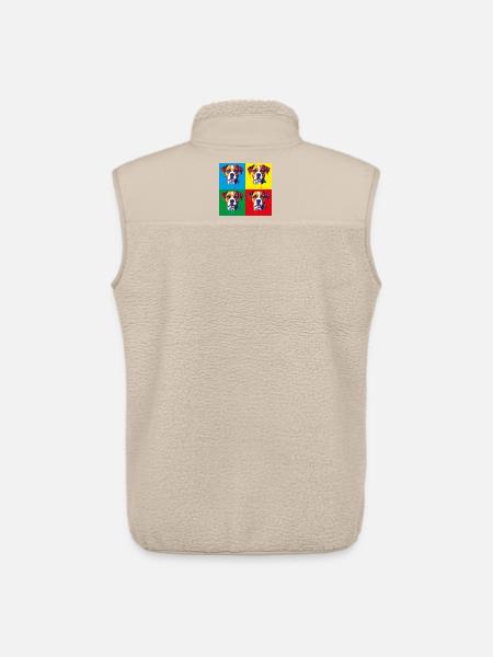 Pop-Art Hund Vierfarbig - Unisex Sherpaweste von Stanley/Stella - Beige