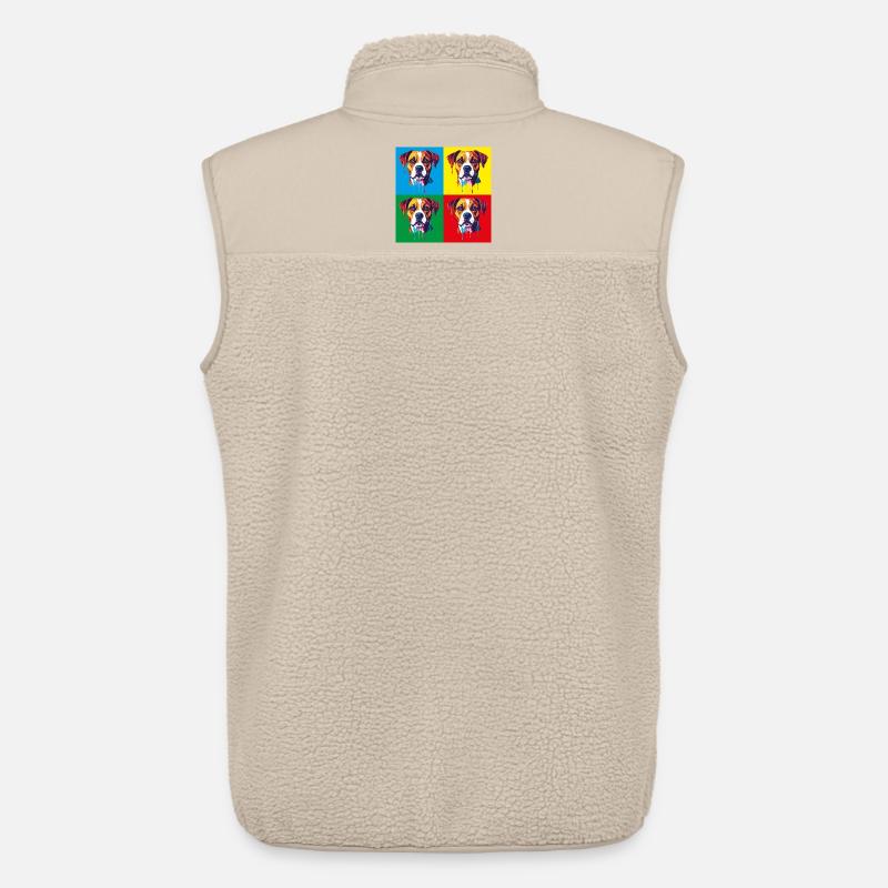 Pop-Art Hund Vierfarbig - Unisex Sherpaweste von Stanley/Stella - Beige