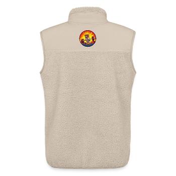 Wolf weightlifter in the sun fire - Unisex Sherpa Gilet by Stanley/Stella - beige - Back - AI Model Male 178 light (178cm)