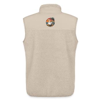 Lustiger Schwan am Strand, Sommerurlaub, Sonnenuntergang - Unisex Sherpaweste von Stanley/Stella - Beige - Hinten - AI Model Male 178 light (178cm)
