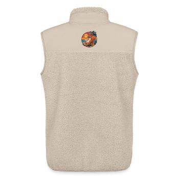 Écureuil drôle sur la plage pendant le coucher de soleil des vacances d’été - Veste sans manches sherpa unisexe Stanley/Stella - beige - Dos - AI Model Male 178 light (178cm)