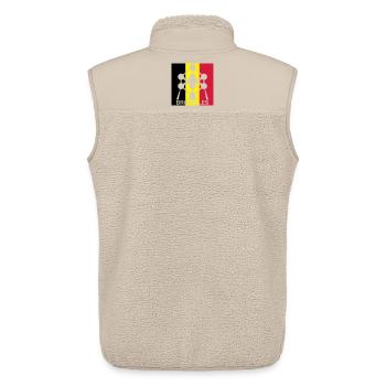 Atomium Bruxelles – Motif du Carré du Drapeau Belge - Veste sans manches sherpa unisexe Stanley/Stella - beige - Dos - AI Model Male 178 light (178cm)