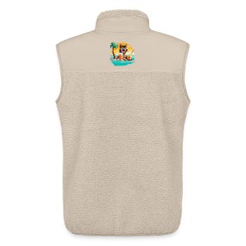 Llama on the beach in the sunlight - Unisex Sherpa Gilet by Stanley/Stella - beige - Back - AI Model Male 178 light (178cm)