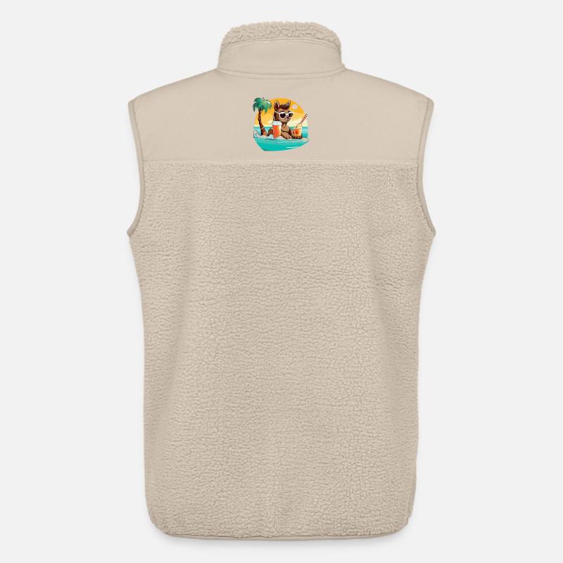 Lama am Strand im Sonnenlicht - Unisex Sherpaweste von Stanley/Stella - Beige