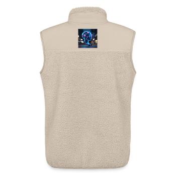 Neon-Holografisches KI-Porträt - Unisex Sherpaweste von Stanley/Stella - Beige - Hinten - AI Model Male 178 light (178cm)