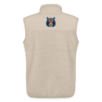 Tiger Head - Unisex Sherpa Gilet by Stanley/Stella - beige - Back - AI Model Male 178 light (178cm)