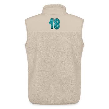 Number Eighteen - 18th Birthday - Unisex Sherpa Gilet by Stanley/Stella - beige - Back - AI Model Male 178 light (178cm)