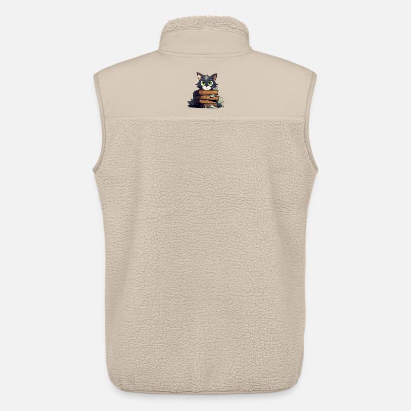 Katzenbuchstapel - Unisex Sherpaweste von Stanley/Stella - Beige