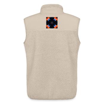 Fleur numérique d’art fractal - Veste sans manches sherpa unisexe Stanley/Stella - beige - Dos - AI Model Male 178 light (178cm)