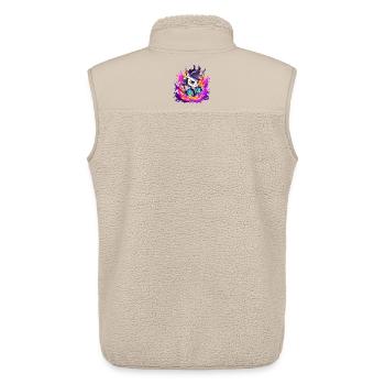 Neon DJ Häschen mit Flammenfarben - Unisex Sherpaweste von Stanley/Stella - Beige - Hinten - AI Model Male 178 light (178cm)