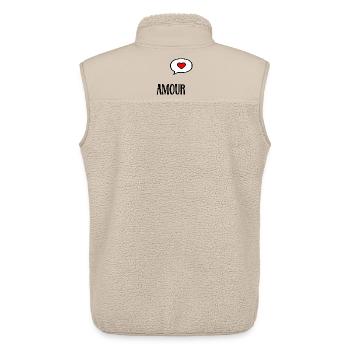 Liebesherz - Unisex Sherpaweste von Stanley/Stella - Beige - Hinten - AI Model Male 178 light (178cm)