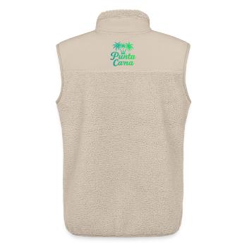 Vacances caribéennes à Punta Cana avec palmiers - Veste sans manches sherpa unisexe Stanley/Stella - beige - Dos - AI Model Male 178 light (178cm)