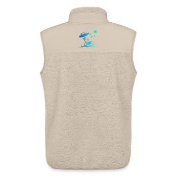 Entspannung im Liegestuhl am Strand - Unisex Sherpaweste von Stanley/Stella - Beige - Hinten - AI Model Male 178 light (178cm)