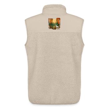 Mondlicht über dem Herbstwald - Unisex Sherpaweste von Stanley/Stella - Beige - Hinten - AI Model Male 178 light (178cm)