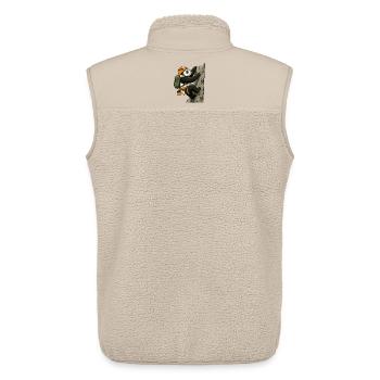 Bloc panda avec du matériel d’escalade - Veste sans manches sherpa unisexe Stanley/Stella - beige - Dos - AI Model Male 178 light (178cm)