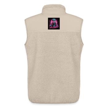 Masque néon Stay Hidden - Veste sans manches sherpa unisexe Stanley/Stella - beige - Dos - AI Model Male 178 light (178cm)
