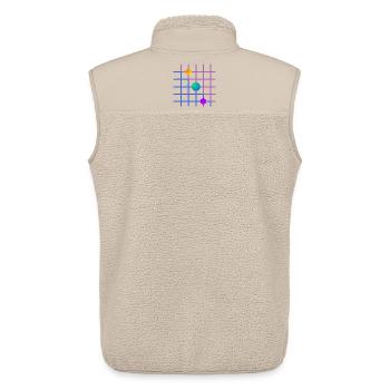 Grille de dégradés avec des billes de peinture - Veste sans manches sherpa unisexe Stanley/Stella - beige - Dos - AI Model Male 178 light (178cm)