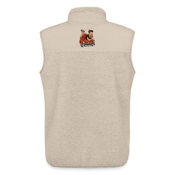 Pin-Up Woman on Vintage Car: Rockabilly Retro Look - Unisex Sherpa Gilet by Stanley/Stella - beige - Back - AI Model Male 178 light (178cm)
