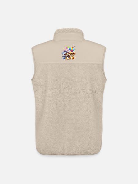 Balloon Friends Dog Trio - Unisex Sherpa Gilet by Stanley/Stella - beige