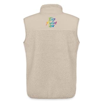 End Racism Now - Unisex Sherpa Gilet by Stanley/Stella - beige - Back - AI Model Male 178 light (178cm)