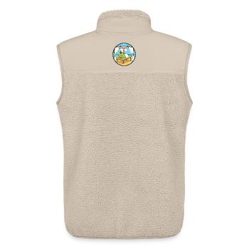 Strand-Spa-Frosch-Amphibien-Entspannungskunst - Unisex Sherpaweste von Stanley/Stella - Beige - Hinten - AI Model Male 178 light (178cm)