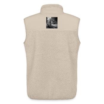 Funny Gangster Cat T-Shirt for Men - Unisex Sherpa Gilet by Stanley/Stella - beige - Back - AI Model Male 178 light (178cm)