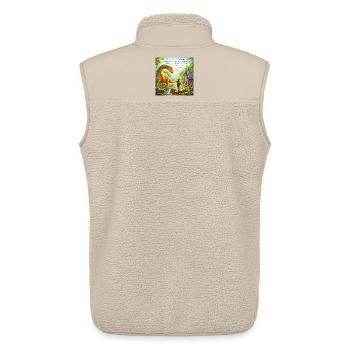 Glaubensschutz im Dino-Wunderland - Unisex Sherpaweste von Stanley/Stella - Beige - Hinten - AI Model Male 178 light (178cm)
