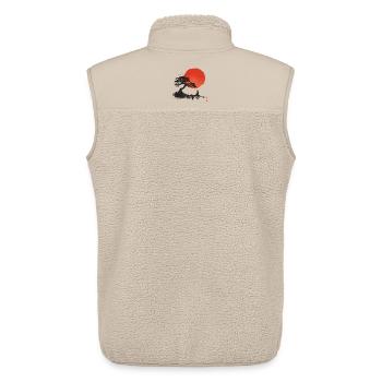 Sunset Zen at the rock lake - Unisex Sherpa Gilet by Stanley/Stella - beige - Back - AI Model Male 178 light (178cm)