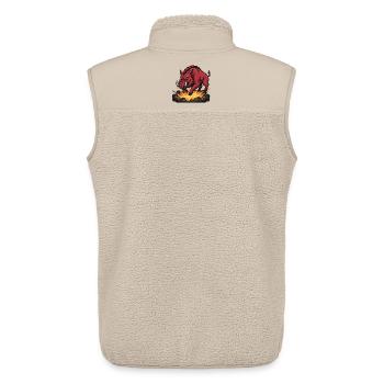 Red Boar Fire Blast Mascot Boar - Unisex Sherpa Gilet by Stanley/Stella - beige - Back - AI Model Male 178 light (178cm)