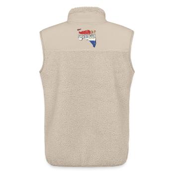 Groningen Niederlande Landkarte Holland Souvenir - Unisex Sherpaweste von Stanley/Stella - Beige - Hinten - AI Model Male 178 light (178cm)
