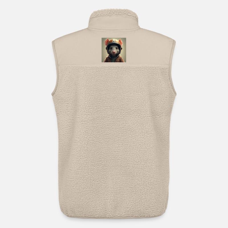 Die kleine Biker-Ratte - Unisex Sherpaweste von Stanley/Stella - Beige